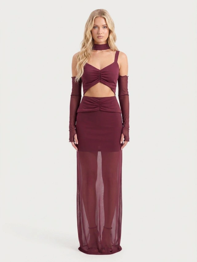 VESTIDO MAURA BORDEAUX