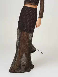 POLLERA ASTROS NEGRO Y PLATA - comprar online