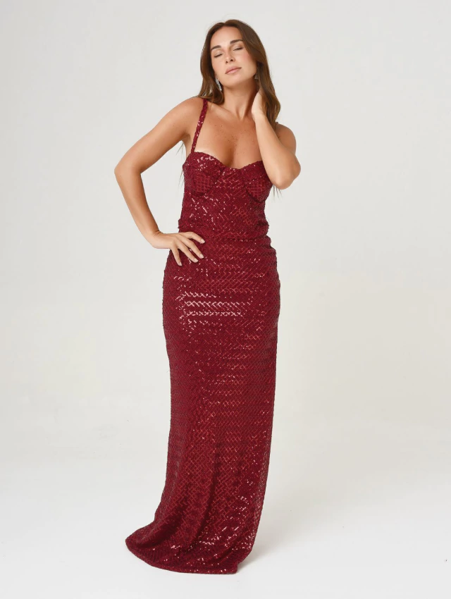 Vestido Gina de Enbabia, bordeau