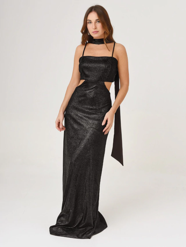 Vestido Matilda Glitter negro de Enbabia