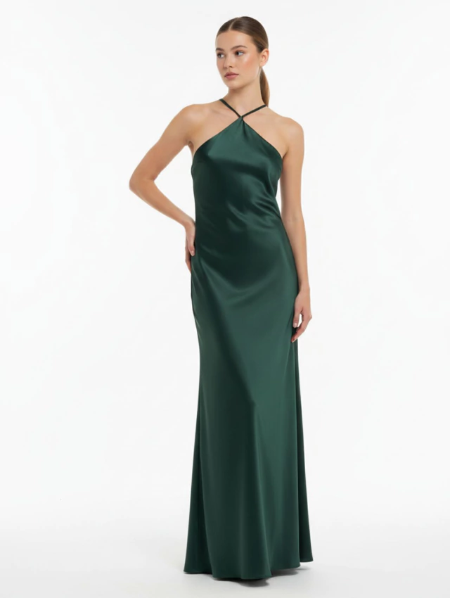 VESTIDO DUBAI VERDE BOTELLA