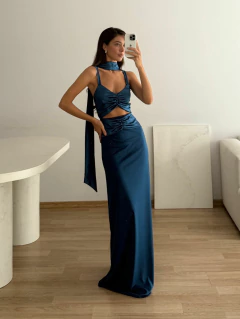 VESTIDO BIMBA AZUL PETROLEO - comprar online