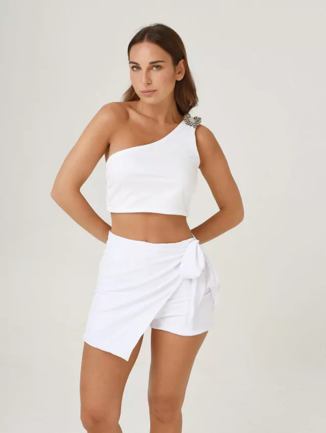 Short pollera Portugal blanco de Enbabia