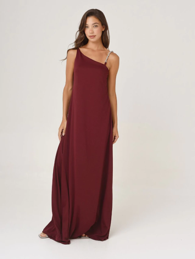 VESTIDO MIA BRETEL STRASS BORDEAUX