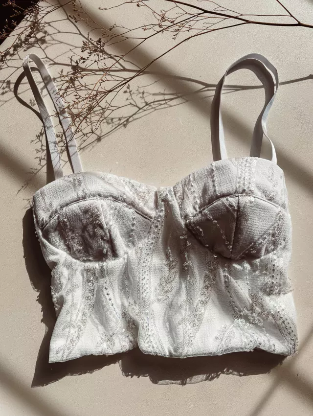 CORSET CHARDONNAY TUL BORDADO NUEVO NATURAL