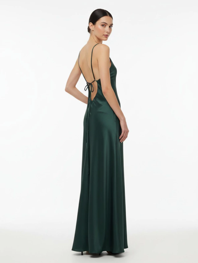VESTIDO DUBAI VERDE BOTELLA — imagen 3