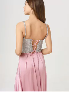 CORSET CHARDONNAY LENTEJUELAS PLATEADAS en internet