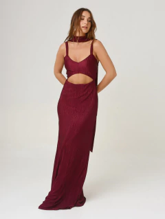 VESTIDO MALBEC LARGO BORDEAUX - comprar online