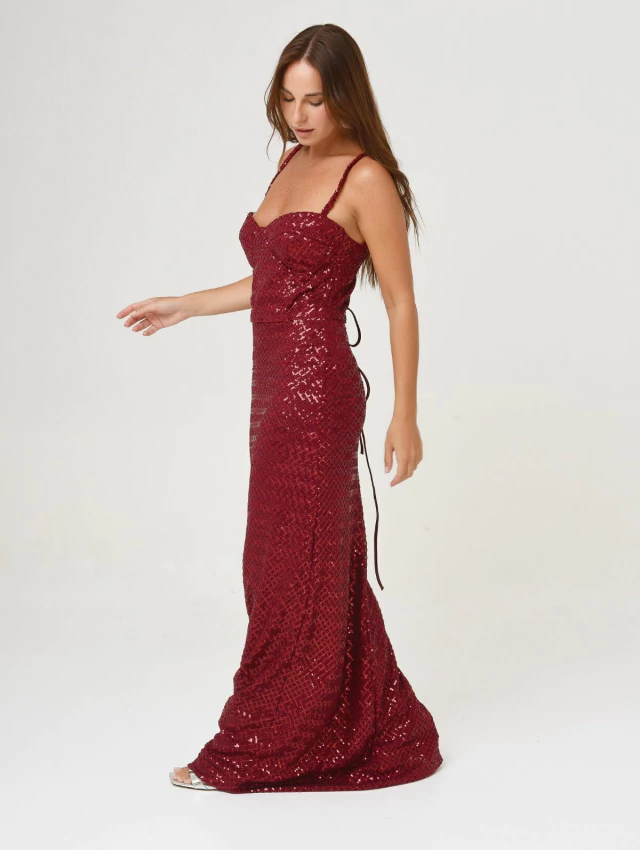 Vestido Gina de Enbabia, bordeau — imagen 3