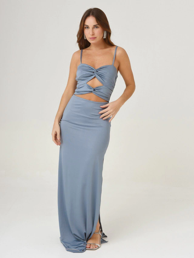Vestido berry lycra celeste Enbabia — imagen 7