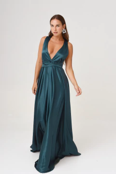 VESTIDO TULUM VERDE BOTELLA - comprar online