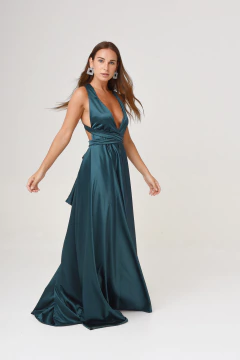 VESTIDO TULUM VERDE BOTELLA - tienda online