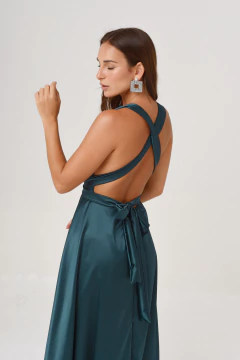 VESTIDO TULUM VERDE BOTELLA - comprar online