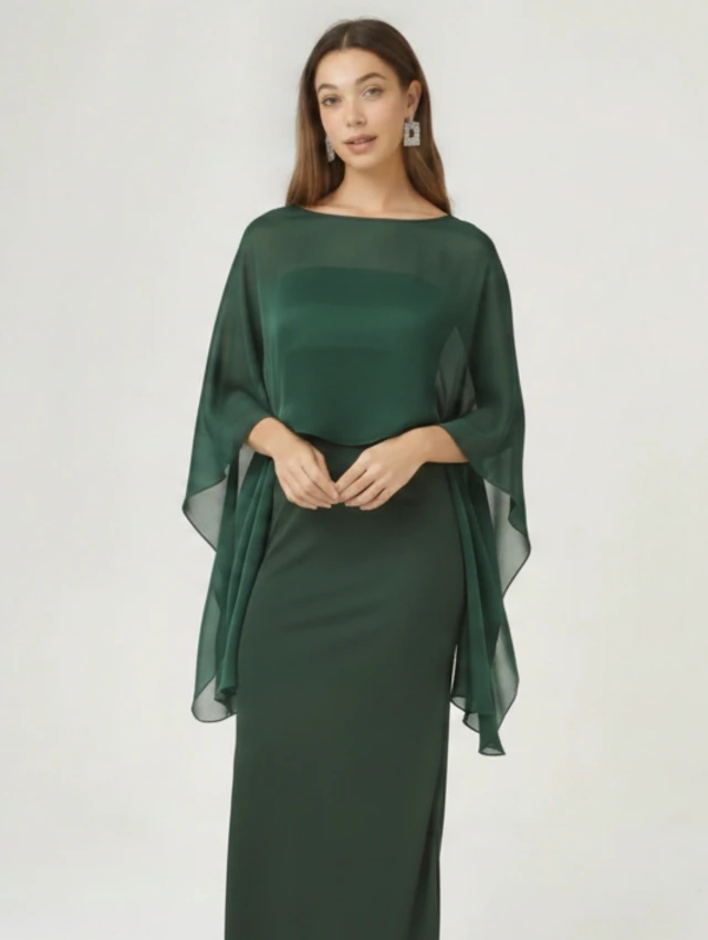 CONUUNTO VESTIDO BIANCA VERDE BOTELLA + CAPITA GAZA VERDE BOTELLA