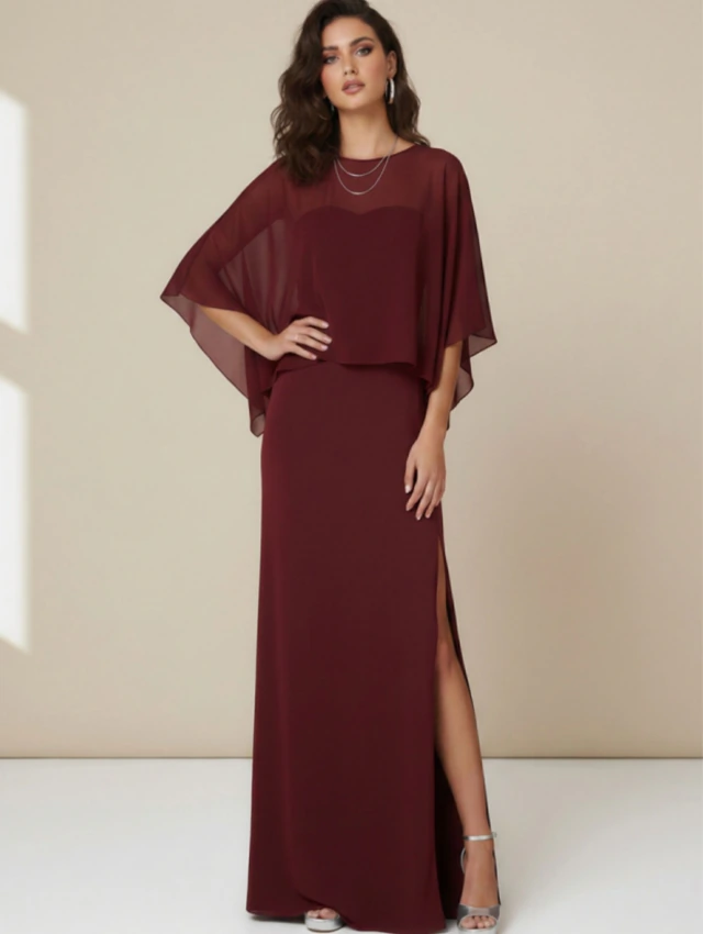 CONJUNTO VESTIDO RUFINA BORDO + CAPITA BORDO