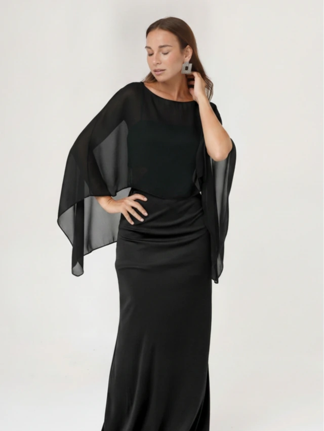 CONJUNTO VESTIDO MATILDA NEGRO + CAPITA GAZA NEGRO