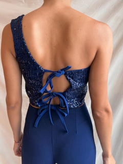 TOP ANTONIA LENTEJUELAS AZUL MARINO NUEVO