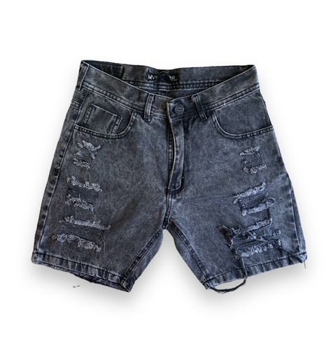 Bermuda de Jean Gris Roturas Negras