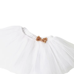 TUTU BLANCO MOÑO PAILLETTE DORADO - Princess tutu