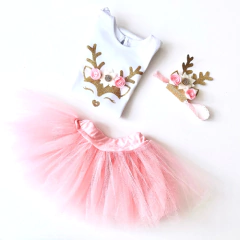CONJUNTO MINI CIERVO MANGA LARGA TUTU MARFIL - comprar online