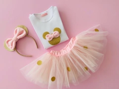 CONJUNTO MINNIE LUNARES NENAS MANGA CORTA