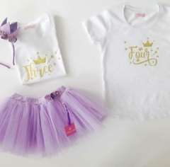 CONJUNTO CUMPLE FLORES LILA - comprar online