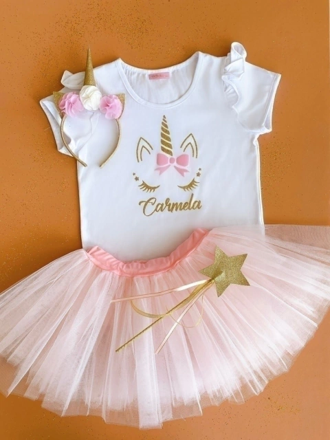 CONJUNTO UNICORNIO DE NENAS MANGA CORTA (Personalizado con el nombre) - comprar online