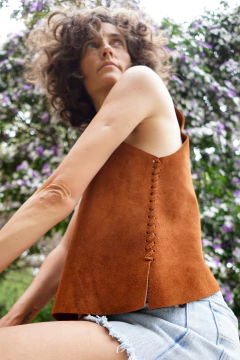 TOP GAMUZADO TELMA ÓXIDO - La Simona Handbags