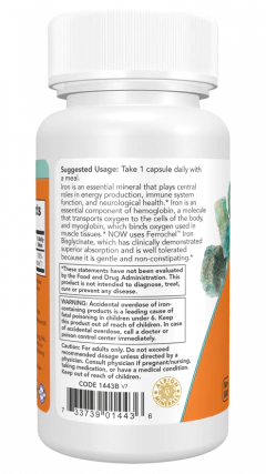 BISGLICINATO DE FERRO 18MG 120 VEG CAPSU - loja online