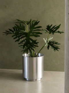 MACETA ALUMINIO CRUDO 38CM + PLATO