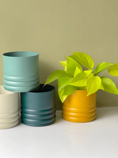 MACETA 12CM CURVY ALUMINIO - LAPIN DECO