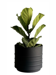 MACETA DE ALUMINIO SATURNO 26CM NEGRO + PLATO - comprar online