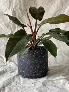 MACETA DE ALUMINIO 26CM NEGRO CRESPO + PLATO - comprar online