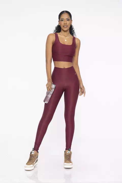 Legging academia Di Paula Estrela vinho