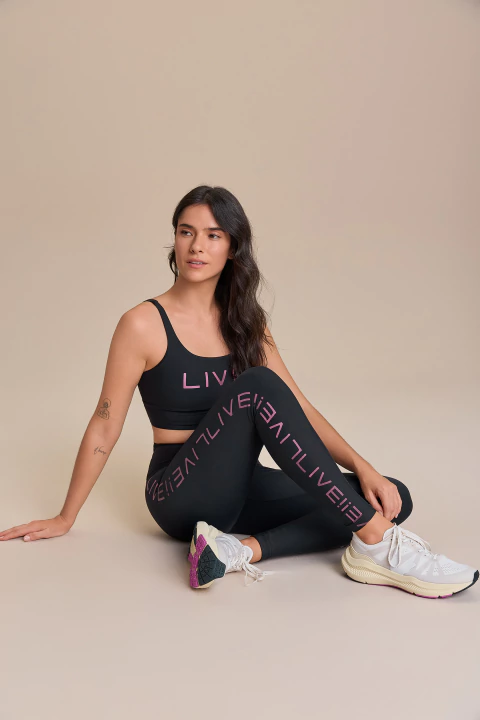 Legging academia Live! Icon Neo Termocromo Preto Eclipse