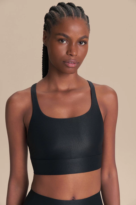 Top Live! Alças Finas Transpassadas Neo Allure Adaptiv com Bojo Preto