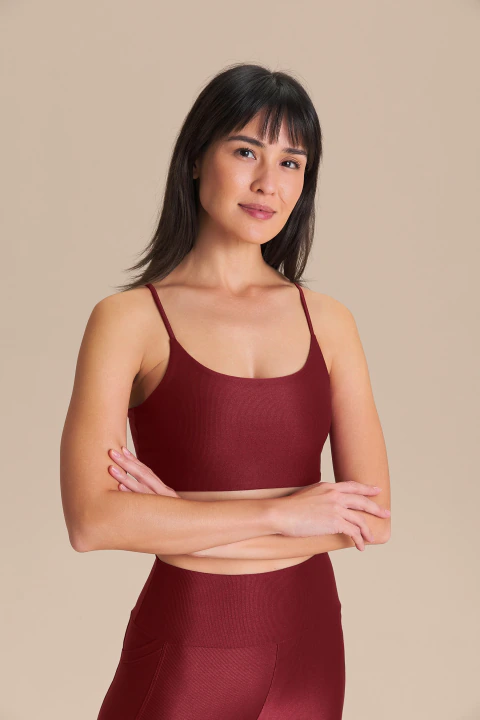 Top Live! Curve Allure com Alças Finas Vermelho Crimson P1570