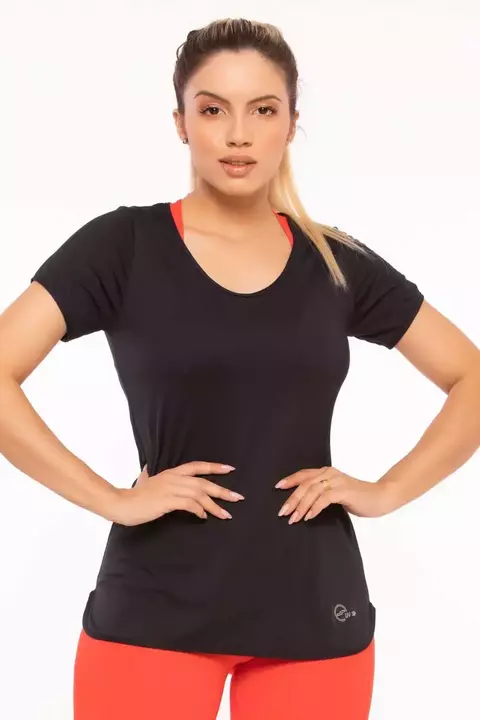 Camiseta Di Paula Dry Manga Esportiva Preta