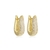 Brinco Argola Oval Cravejado De Zirconias Folheado A Ouro 18k