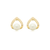 Brinco Gota Cravejado E Pérola Shell Folheado A Ouro 18k