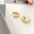 Brinco Meia Argola Com Zirconias Folheado A Ouro 18k na internet