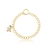 Pulseira Pingentes Flor e Olho Grego Folheada Em Ouro 18k