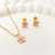 Conjunto Infantil Florzinha Folheado A Ouro 18k na internet
