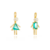 Kit Pingentes Filhos Palito Casal Turmalina Folheado A Ouro 18k