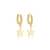 Brinco Argola Clic Pequena Com Pingente Estrela Folheado A Ouro 18k