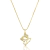 Colar Pingente Anjinha de Zirconias Folheado Em Ouro 18k