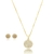Conjunto Colar e Brincos Chuveirinho Repleto De Zirconias Folheado A Ouro 18k