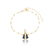 Pulseira Nossa Senhora Aparecida Azul Folheada A Ouro 18k