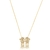 Colar E Pingente Duas Meninas Lacinhos Cristal Folheado A Ouro 18k