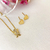 Conjunto Brincos Coração e Colar Menino Menina Folheado A Ouro - comprar online